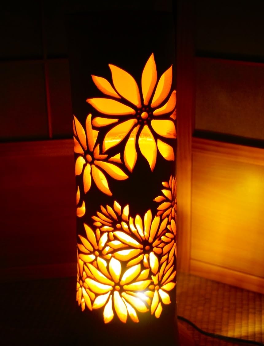 Amazon.co.jp: 竹あかり・竹灯り・竹灯籠・竹灯篭・竹ランプ flower